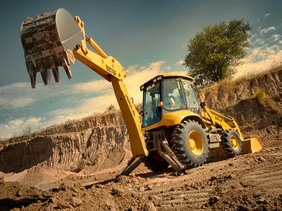 Retroexcavadora en Papudo